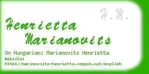henrietta marianovits business card